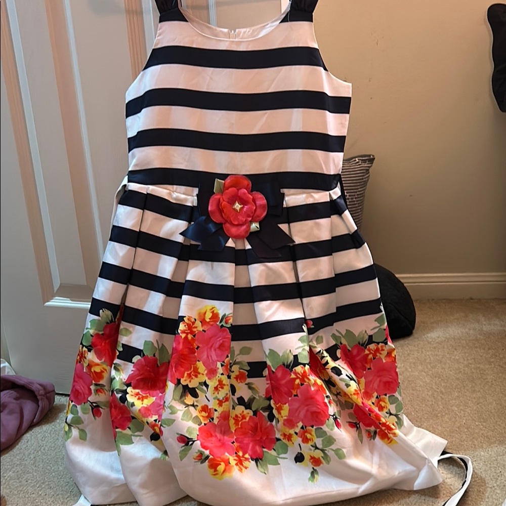 Floral Striped Kids Dress
